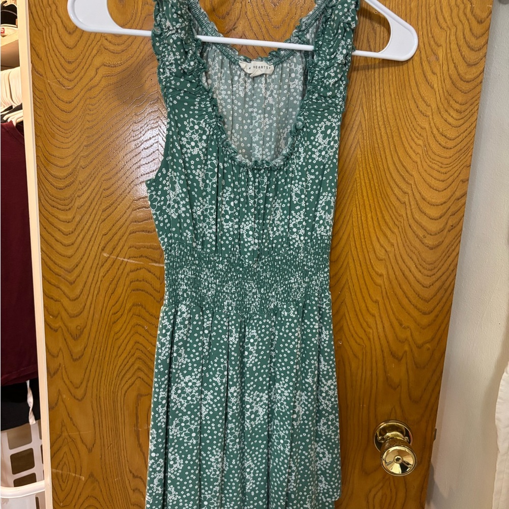 La Hearts Green Floral Ruffle Dress